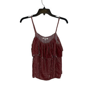 Madewell Womens Spaghetti Strap Tank Top‎ Size XXS Silk Blend Velour Tiered